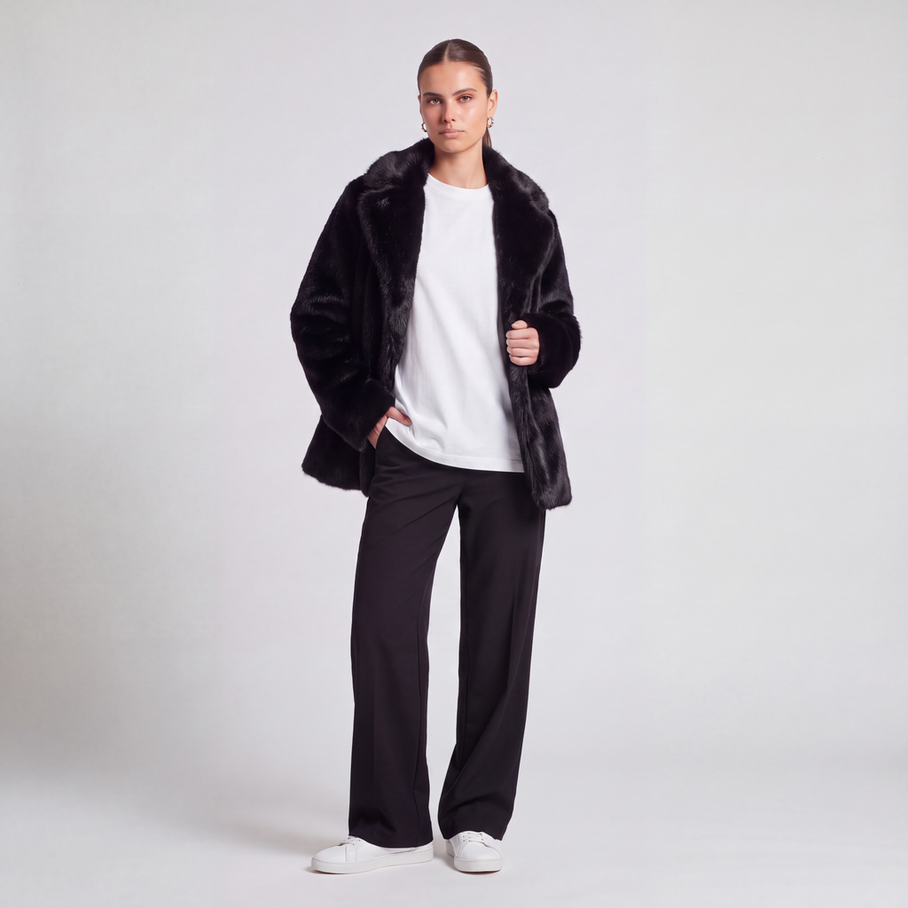 72 Bouclé Coat - Black