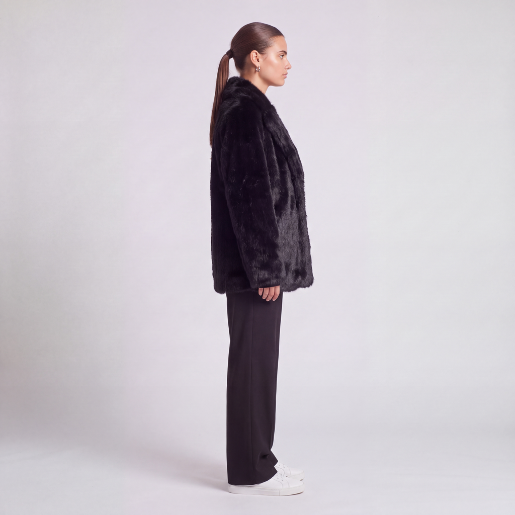 72 Bouclé Coat - Black