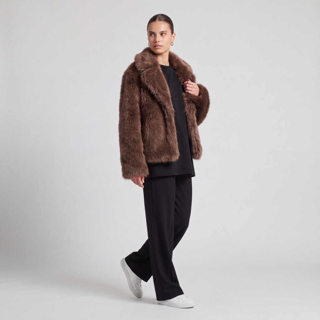 72 Bouclé Coat - Brown