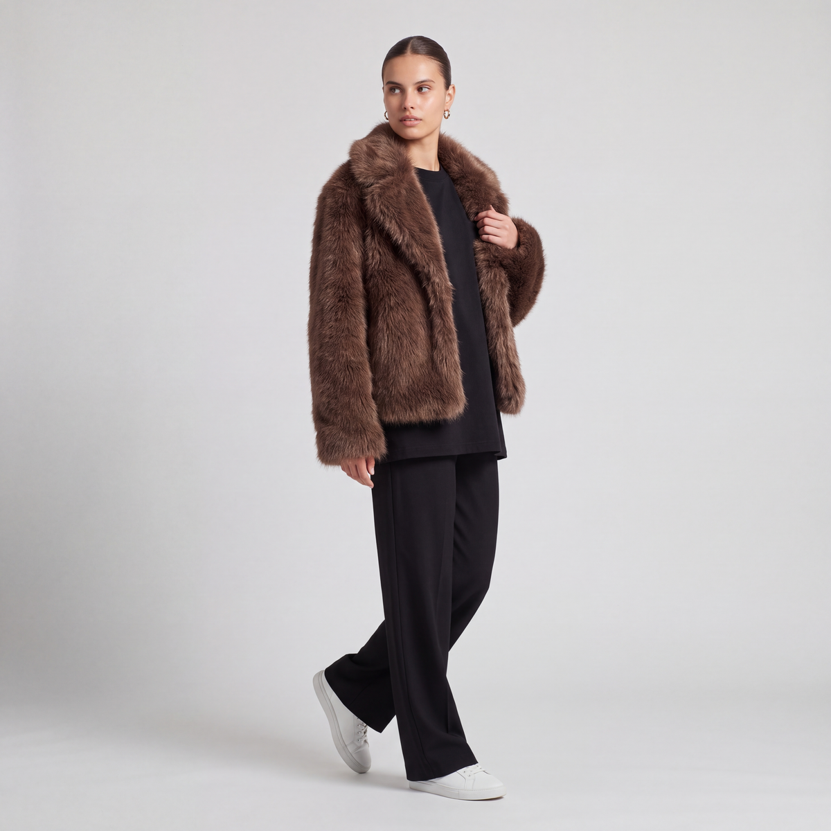72 Bouclé Coat - Brown