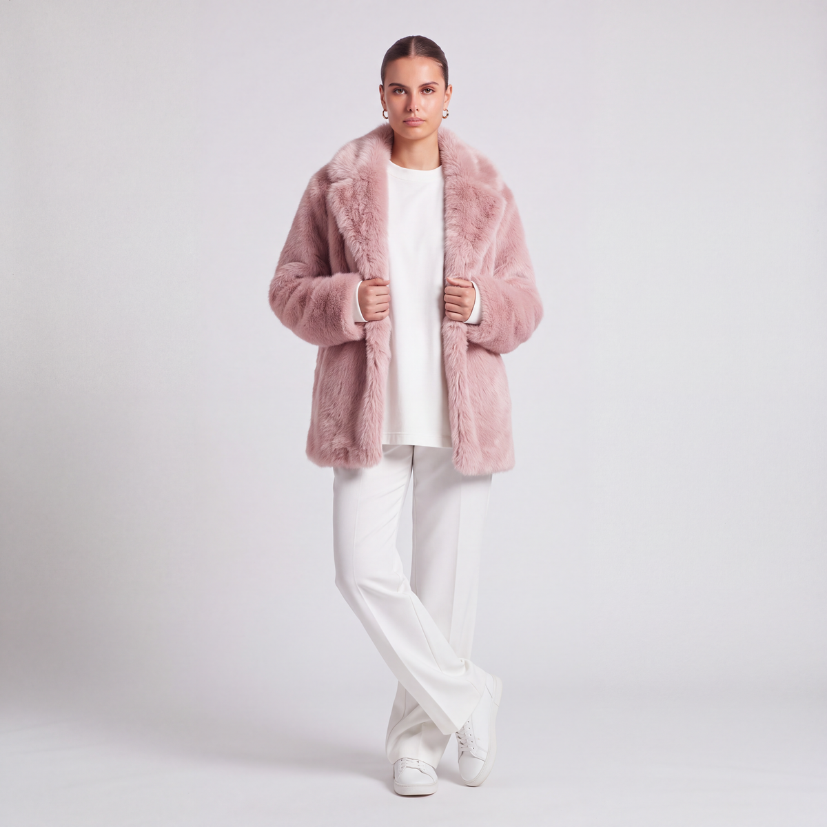 72 Bouclé Coat - Pink