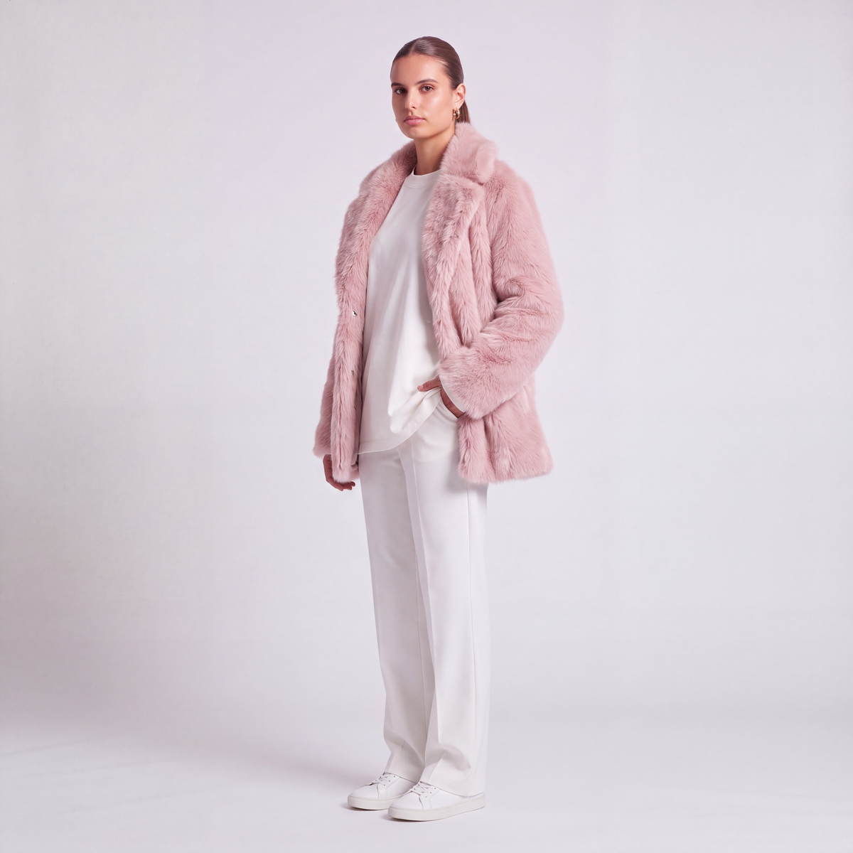 72 Bouclé Coat - Pink