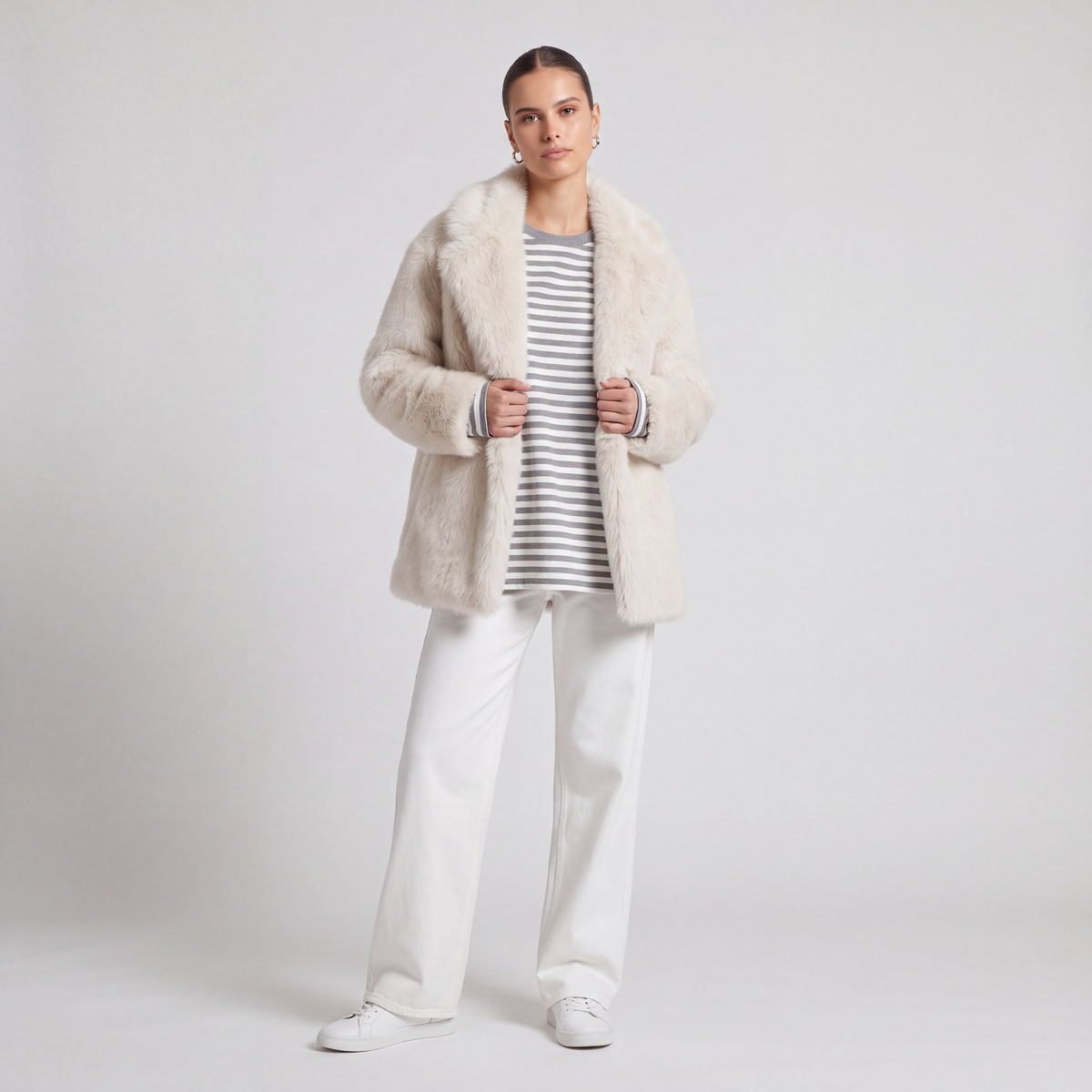 72 Bouclé Coat - Beige