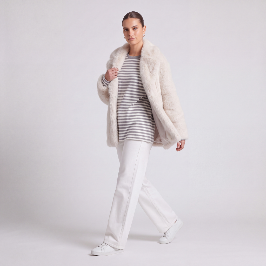 72 Bouclé Coat - Beige