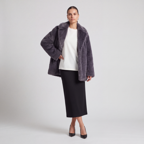 72 Bouclé Coat - Dark Gray