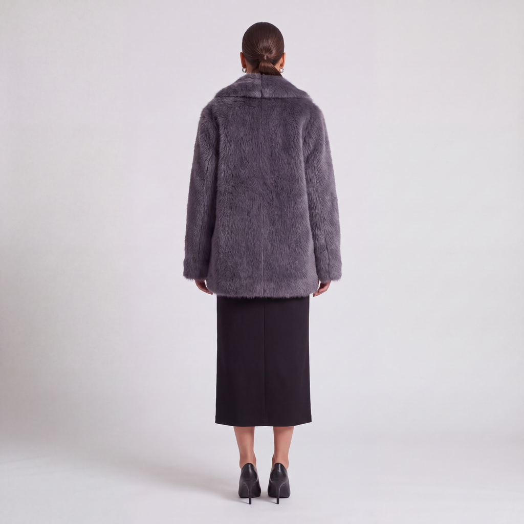 72 Bouclé Coat - Dark Gray