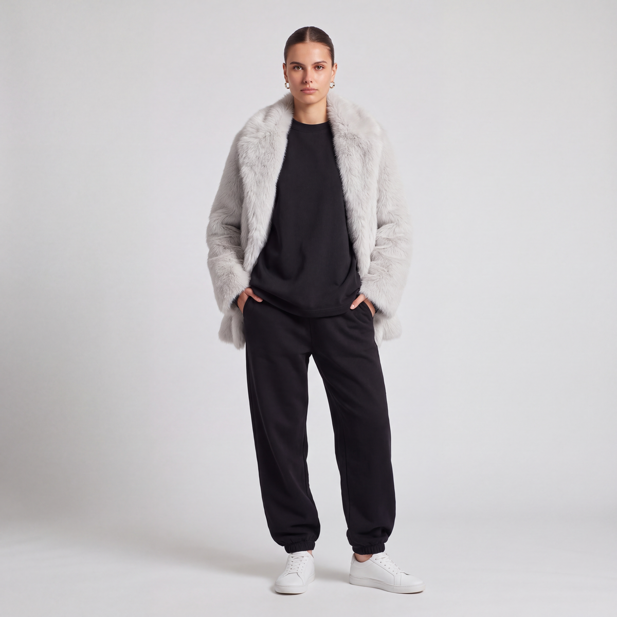 72 Bouclé Coat - Light Gray