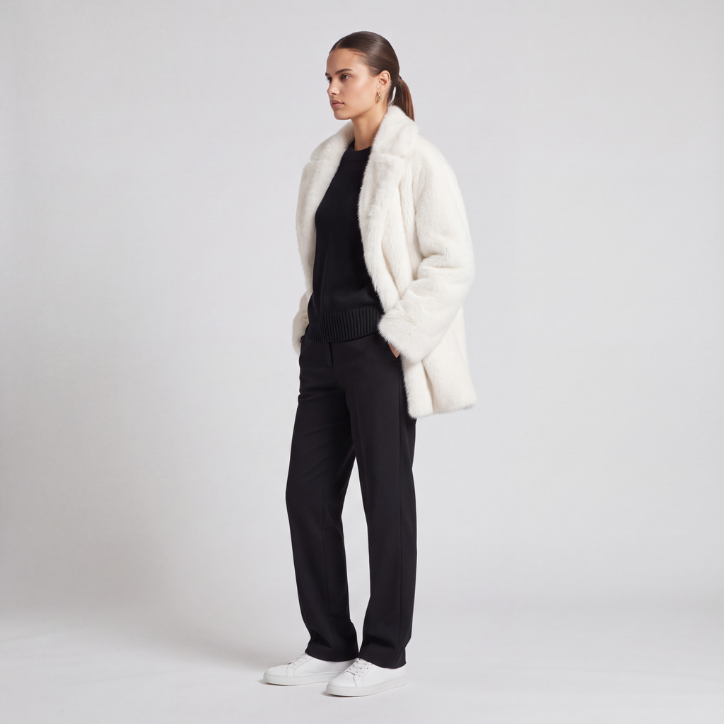 72 Bouclé Coat - White