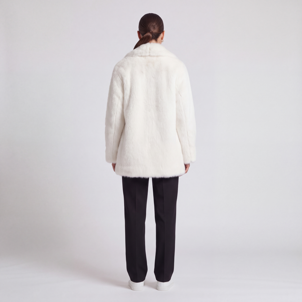 72 Bouclé Coat - White