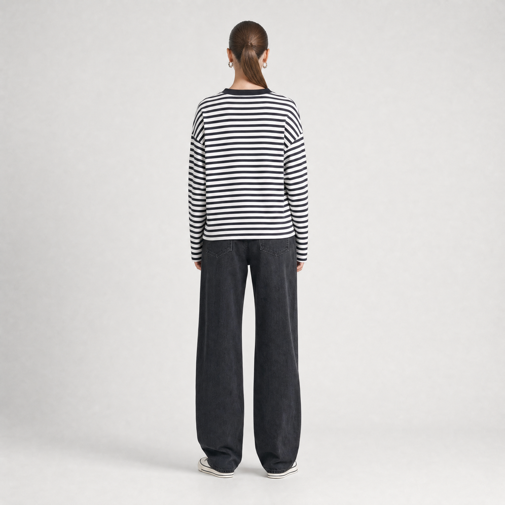 72 Stripe Longsleeve - Black And White